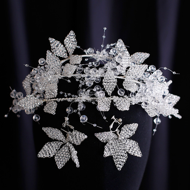 Himstory feito à mão elegante deslumbrante cristais claros noivas tiaras  coroas nupcial headpieces baile de formatura festa cabeça vestir vestido  acessório - AliExpress